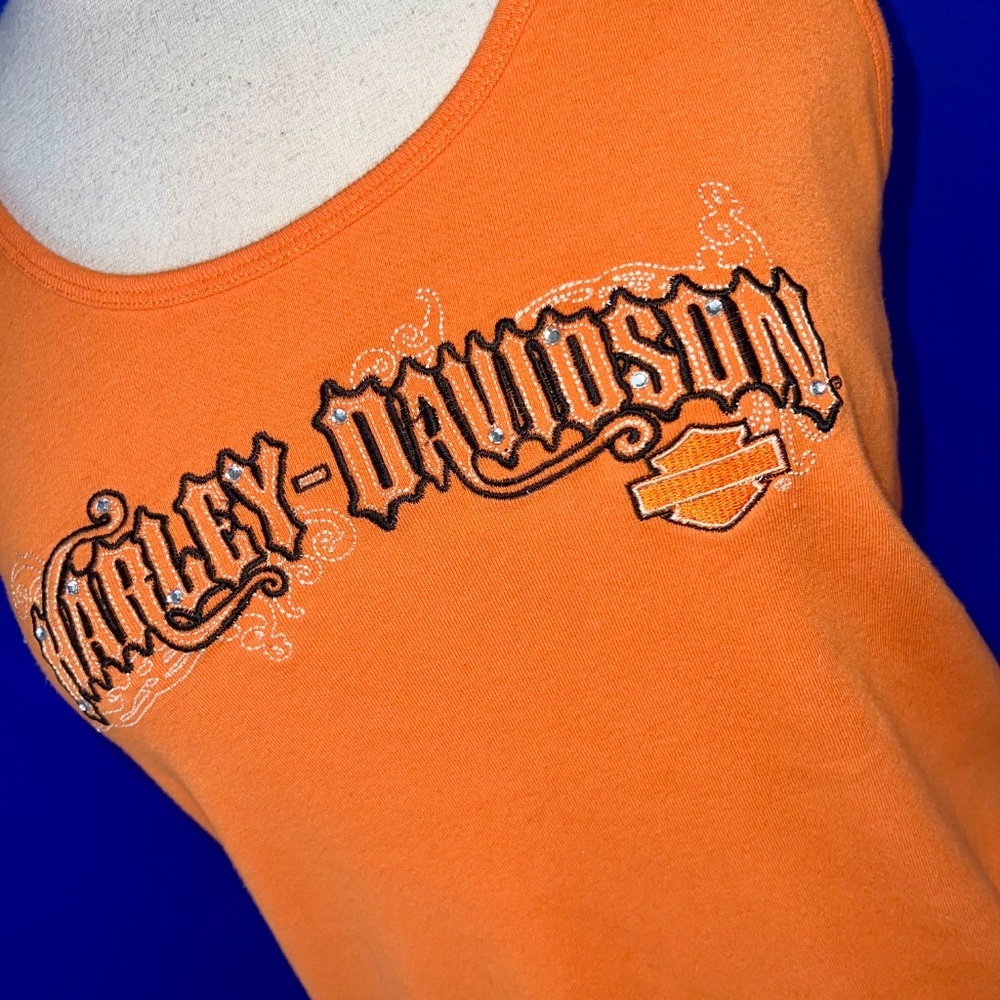 •🏍|•HARLEY-DAVIDSON•| Deadwood, SD Officially Licensed Orange H-D Tank Top - Picture 5 of 9